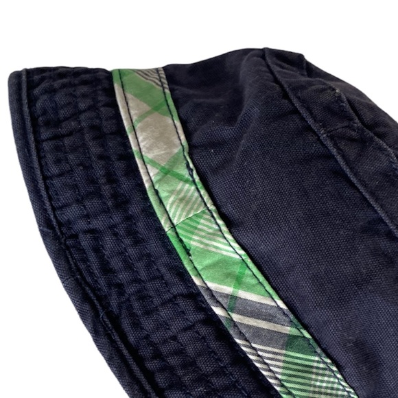 Gymboree Navy Blue Bucket Hat with Plaid Trim Size 12-24 Months 100% Cotton - Picture 4 of 6